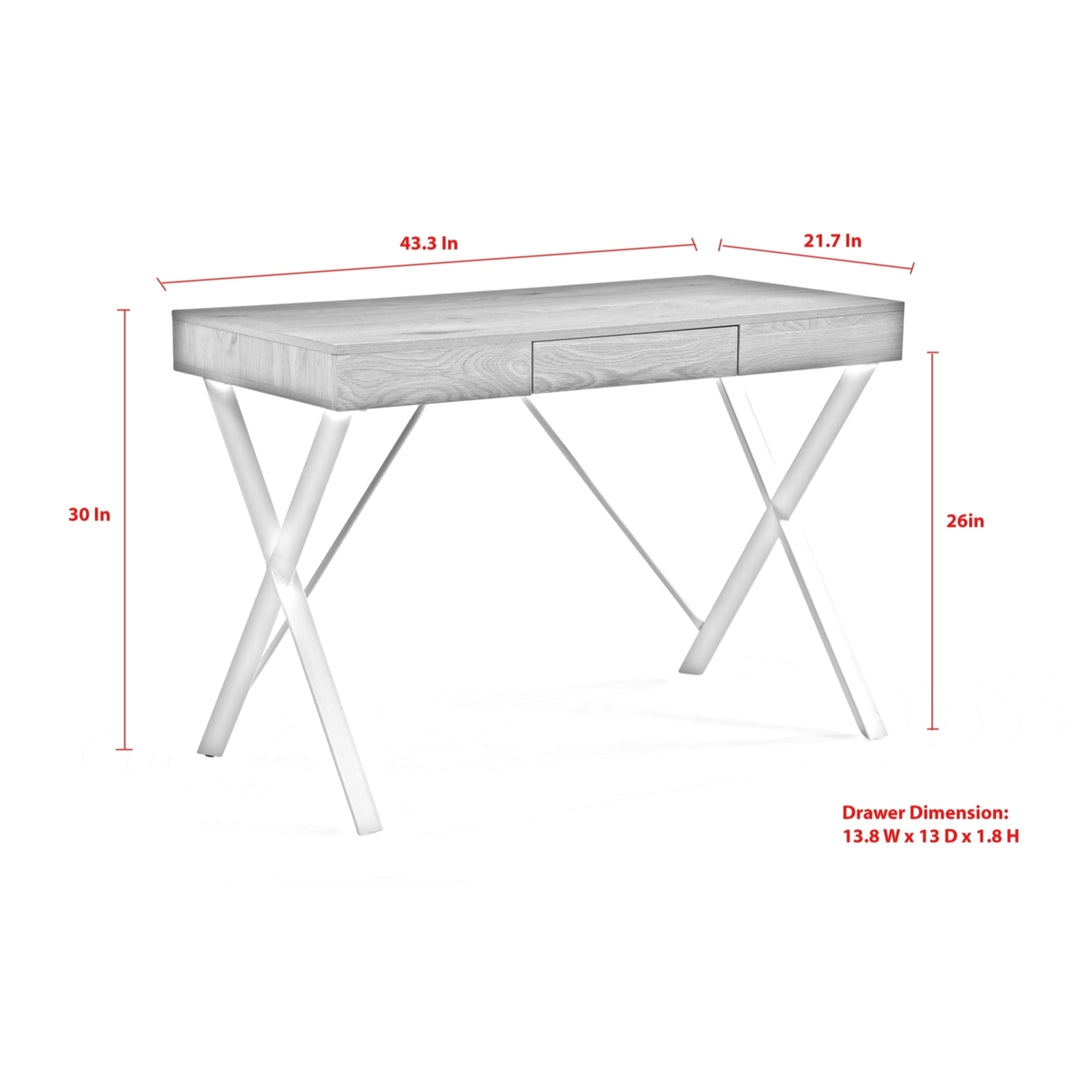 Klara Desk-1 Storage Drawer-X-Leg Design - Image 8