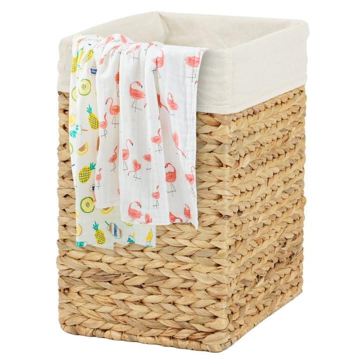 Handmade Water Hyacinth Wicker Laundry Hamper with Lid Natural Large Medium Small Image 4