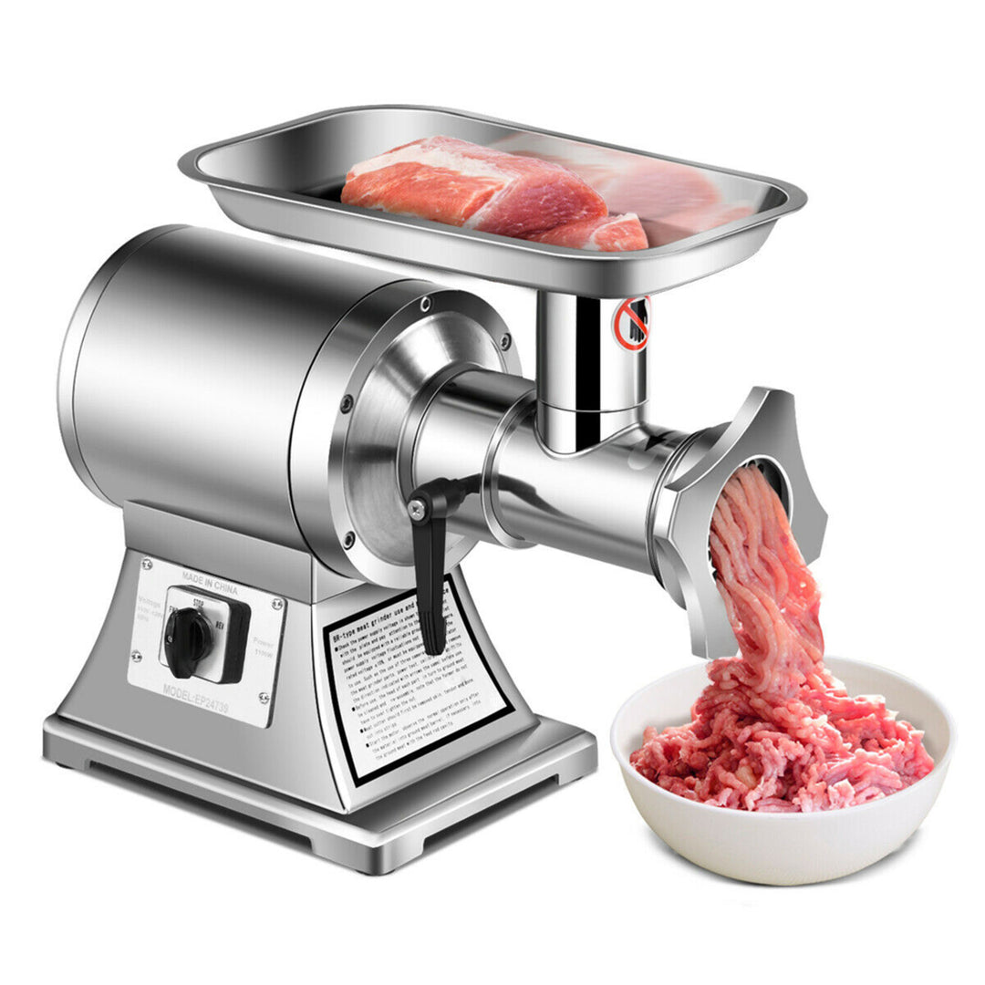 Commercial Grade Meat Grinder Stainless Steel Heavy Duty 1.5HP 1100W 550LB/h Image 1