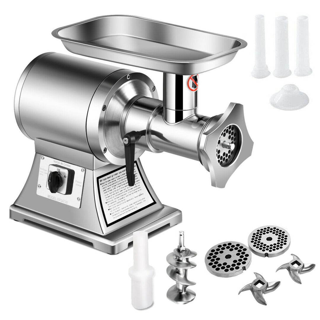 Commercial Grade Meat Grinder Stainless Steel Heavy Duty 1.5HP 1100W 550LB/h Image 9