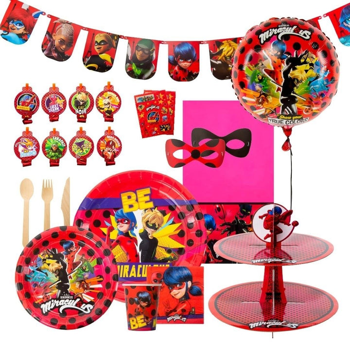 Mighty Mojo Miraculous Ladybug Party Kit 126pc Birthday Decoration Supplies Image 1