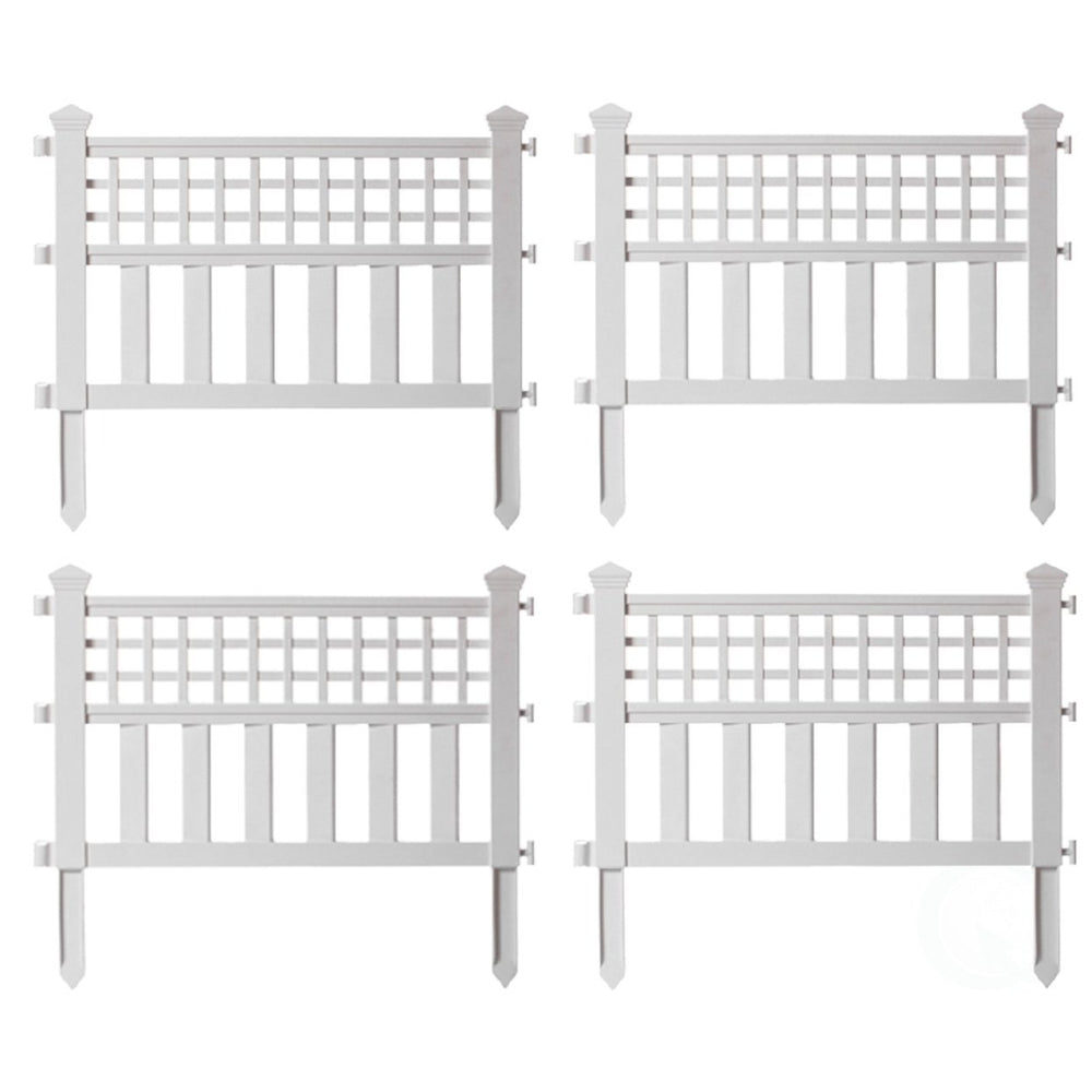 Plastic Garden Flower Edger Fence Set of 4 Weather Resistant Interlocking Panels Image 2