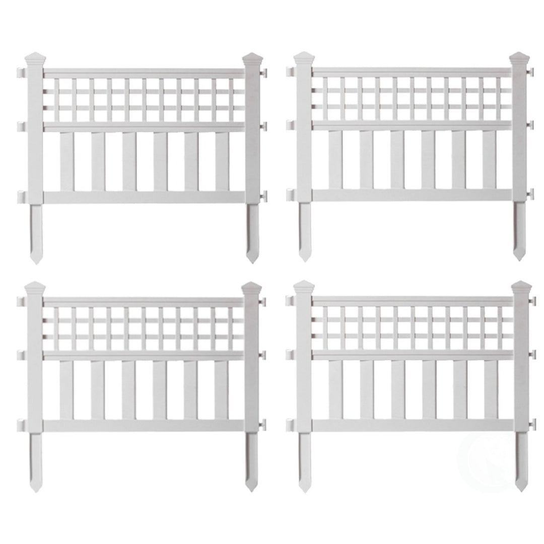 Plastic Garden Flower Edger Fence Set of 4 Weather Resistant Interlocking Panels Image 2