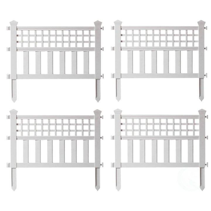 Plastic Garden Flower Edger Fence Set of 4 Weather Resistant Interlocking Panels Image 2