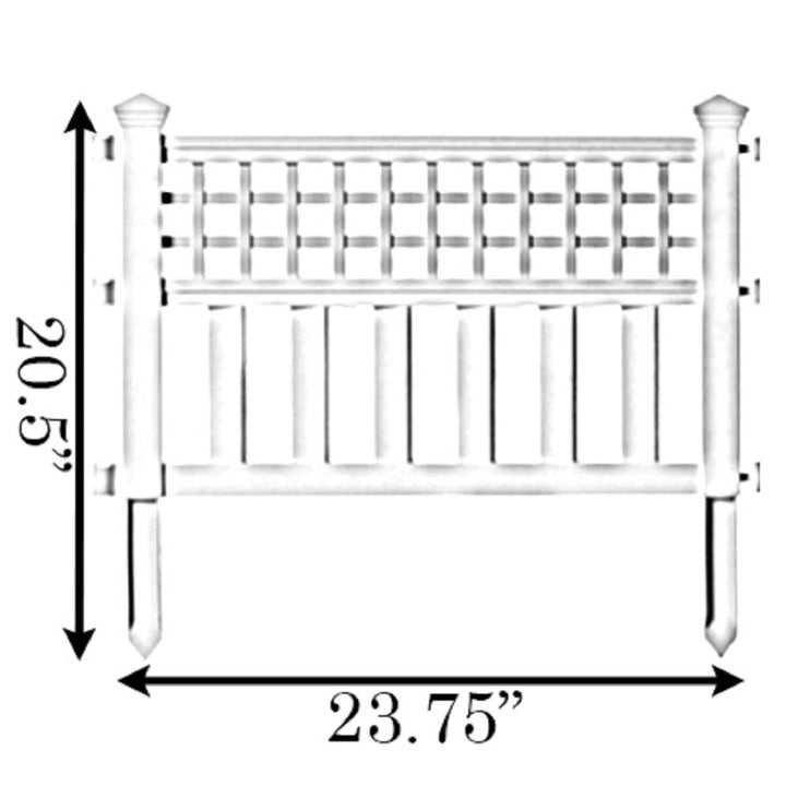 Plastic Garden Flower Edger Fence Set of 4 Weather Resistant Interlocking Panels Image 3