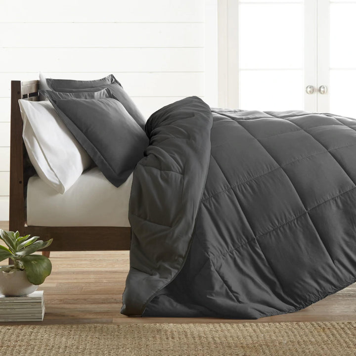 Bamboo Elegance Reversible Comforter - Premium Down Alternative Filling, Blended Cover, Soft, Quilted, Duvet Insert, Image 3