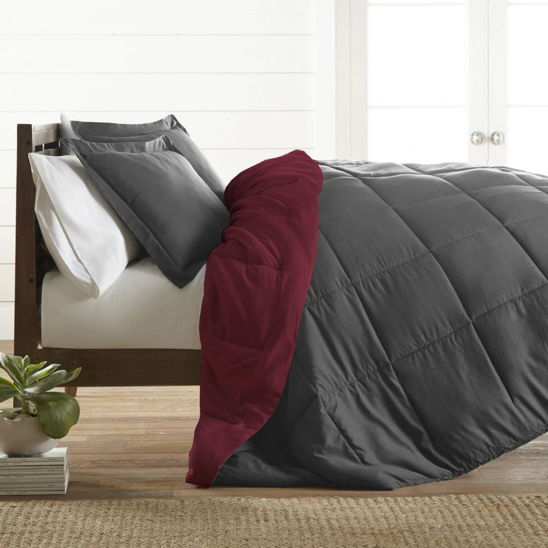 Bamboo Elegance Reversible Comforter - Premium Down Alternative Filling, Blended Cover, Soft, Quilted, Duvet Insert, Image 4