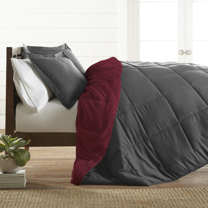 Bamboo Elegance Reversible Comforter Full/Queen King Down Alternative Soft Quilt Image 4