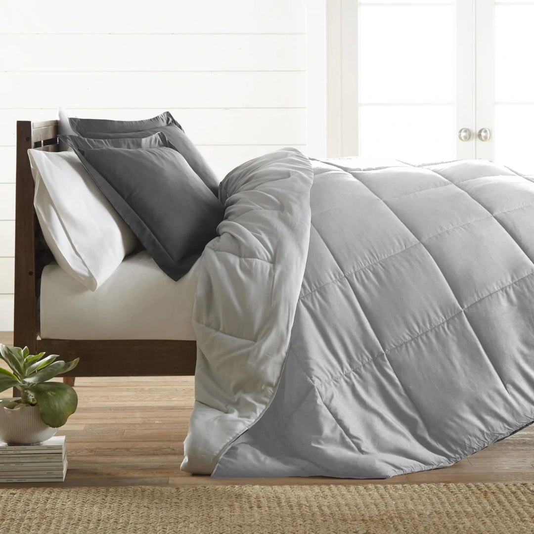 Bamboo Elegance Reversible Comforter Full/Queen King Down Alternative Soft Quilt Image 5