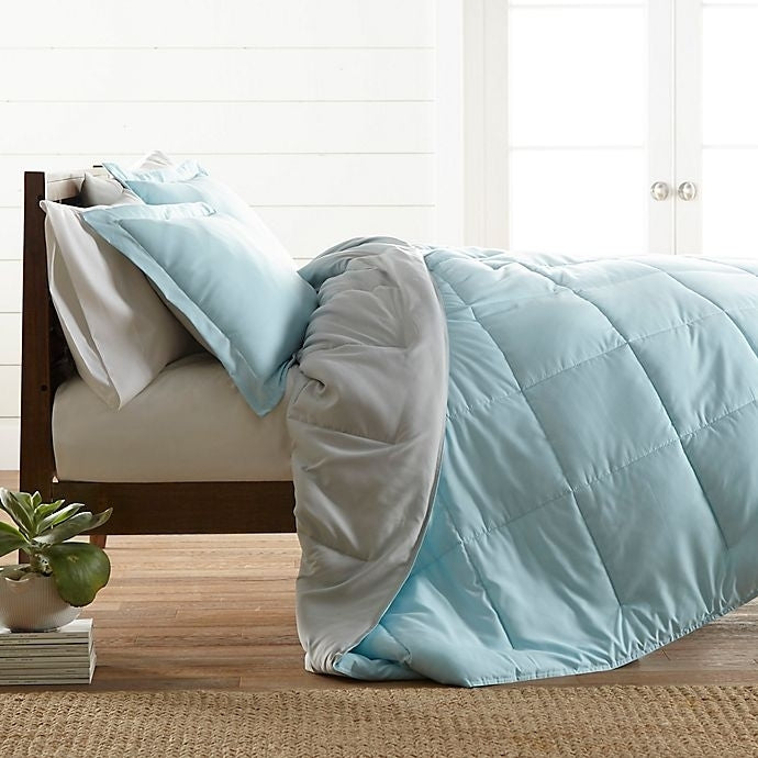 Bamboo Elegance Reversible Comforter - Premium Down Alternative Filling, Blended Cover, Soft, Quilted, Duvet Insert, Image 9