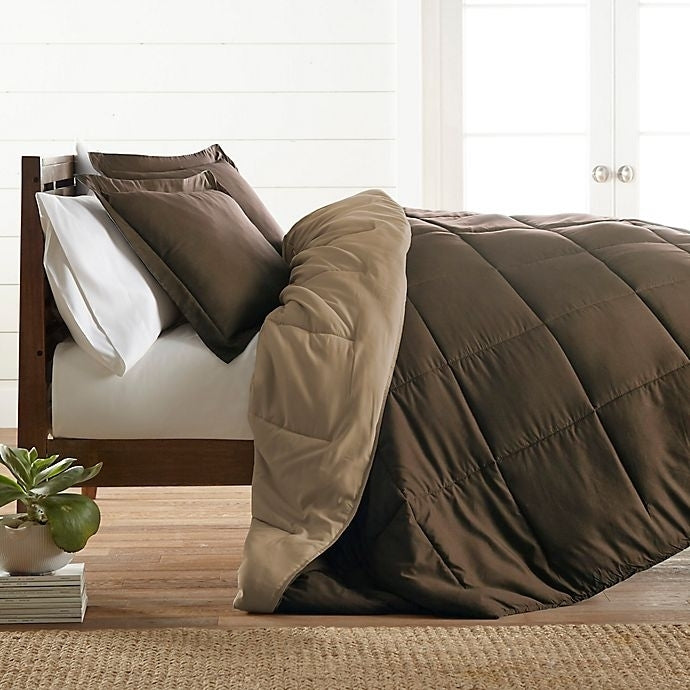 Bamboo Elegance Reversible Comforter - Premium Down Alternative Filling, Blended Cover, Soft, Quilted, Duvet Insert, Image 10