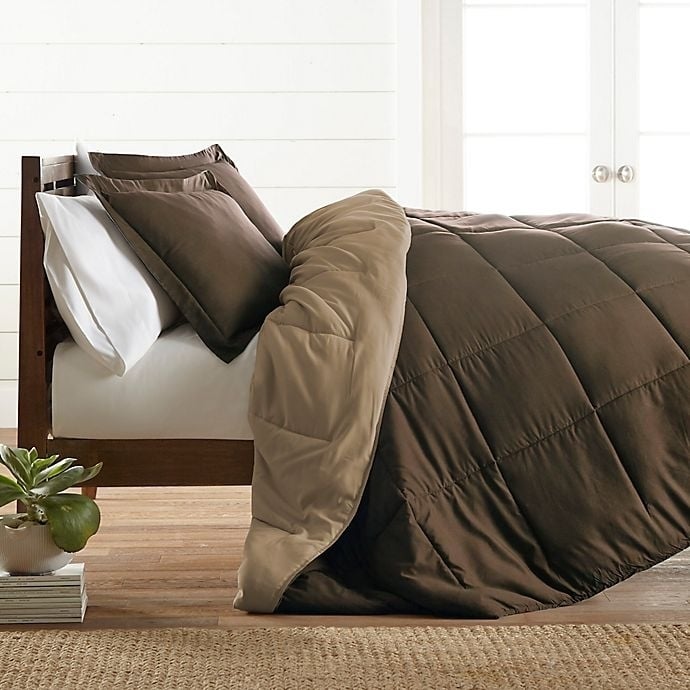 Bamboo Elegance Reversible Comforter - Premium Down Alternative Filling, Blended Cover, Soft, Quilted, Duvet Insert, Image 1