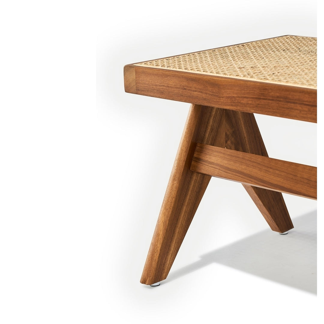 Clia Bench - Walnut and Natural Rattan Image 4