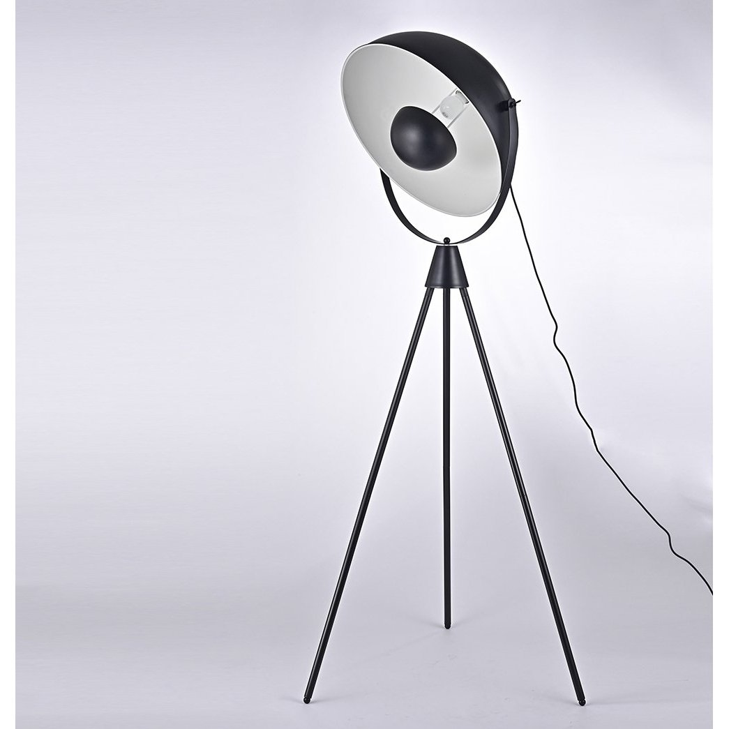 Reflection Floor Lamp Tripod Black White Iron Shade 170cm Lighting Image 2