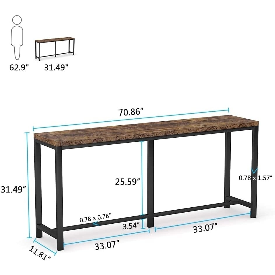 Tribesigns 70.9 inch Extra Long Sofa Table, Rustic Console Table Behind Sofa Couch, Narrow Long Entryway Table Image 8