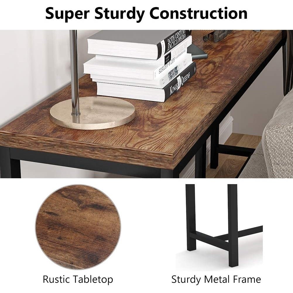 Tribesigns 70.9 Inch Rustic Sofa Table Console Entryway Table Industrial Metal Image 9