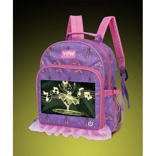 Yew Stuff POP Lights Light-Up Preschool Backpack - Ballerina / Shark Image 6