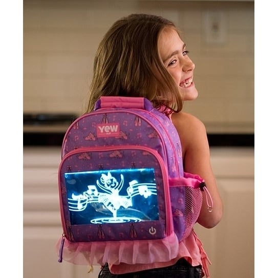 Yew Stuff POP Lights Light-Up Preschool Backpack - Ballerina / Shark Image 9