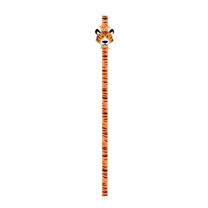 12pcs Kikkerland Safari Animals, Tiger, Lion, Zebra, Biodegradable Paper Straws Image 3