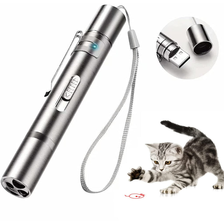 Cat Laser Pointer, Red Light Pointer, Pet Interactive Toy for Cats and Dogs with 3 Modes and USB Recharge Image 1