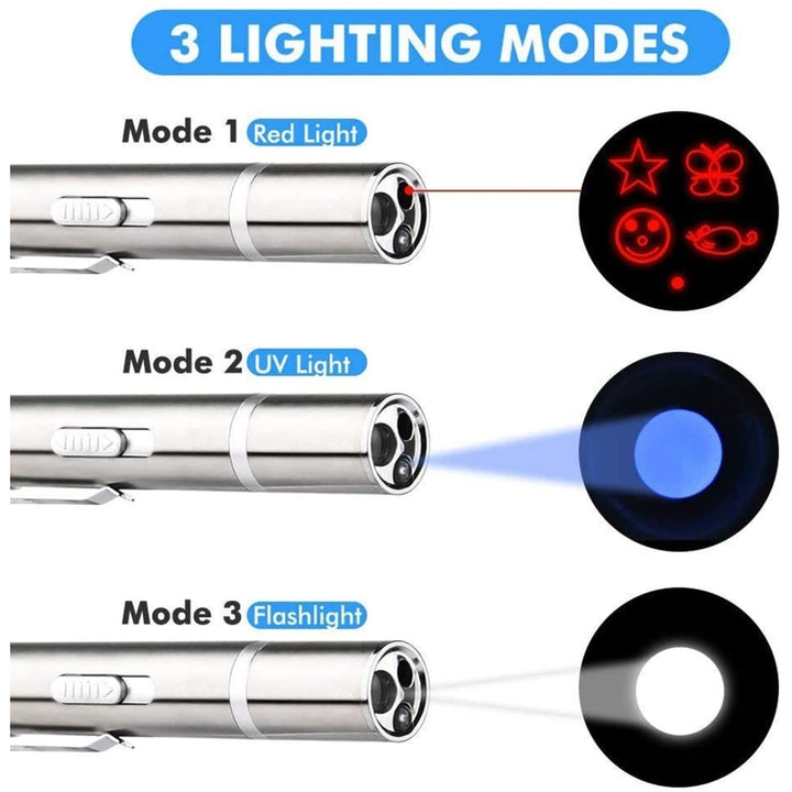 Cat Laser Pointer, Red Light Pointer, Pet Interactive Toy for Cats and Dogs with 3 Modes and USB Recharge Image 7