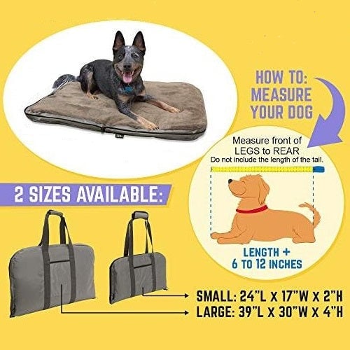 Sport Pet Designs Waterproof Travel Pet Bed, Portable Pet Bed with Zipper, Small, 24"x17" Image 6