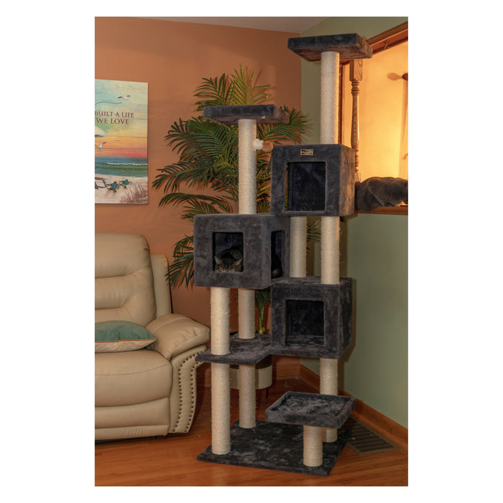 Armarkat Cat Tower Extra Large Gray Wood Cat Tree Multiple Condos A8104 Image 3