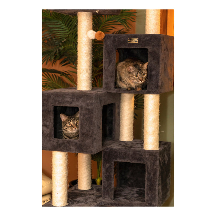 Armarkat Cat Tower Extra Large Gray Wood Cat Tree Multiple Condos A8104 Image 5