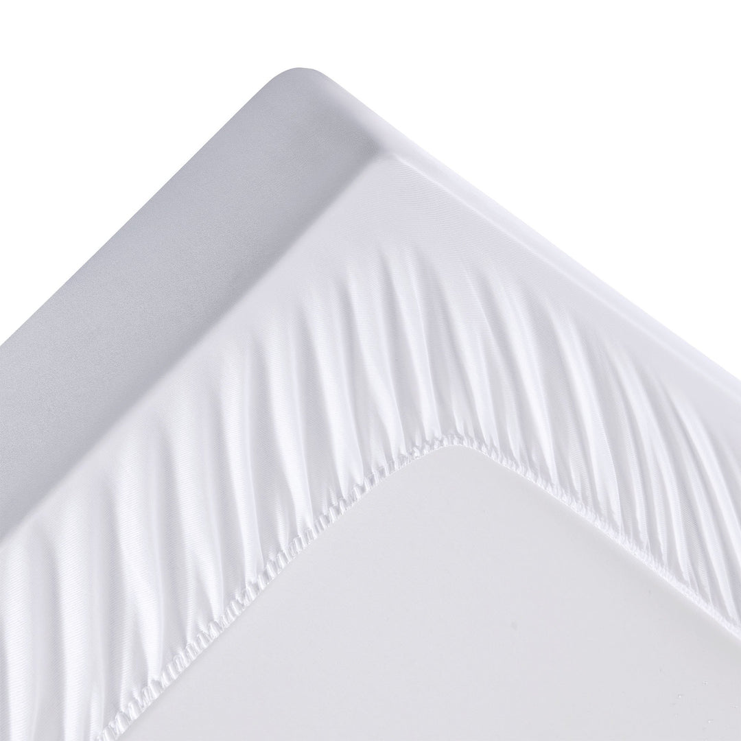 Down Alternative Mattress Pad Topper, Cotton Top, Four-Leaf Clover Pattern, White Image 5