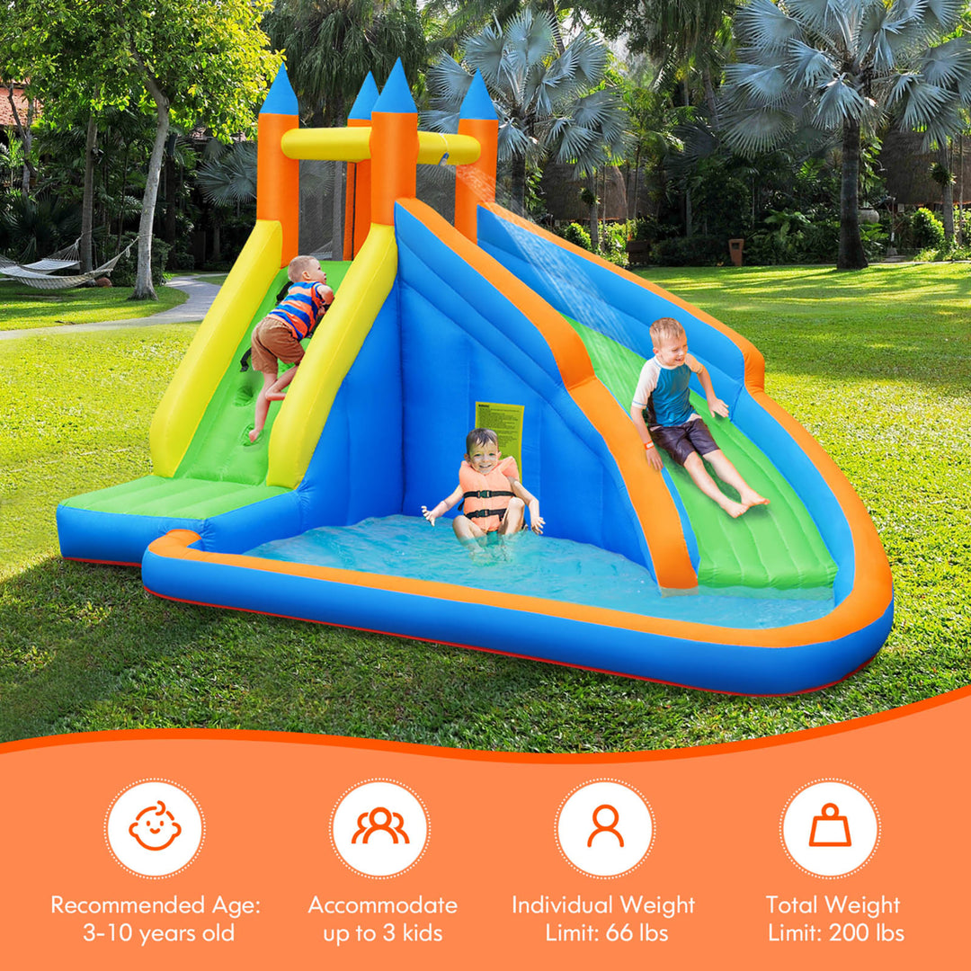 Inflatable Water Slide Mighty Bounce House Jumper Castle W/ 480W Blower Image 8