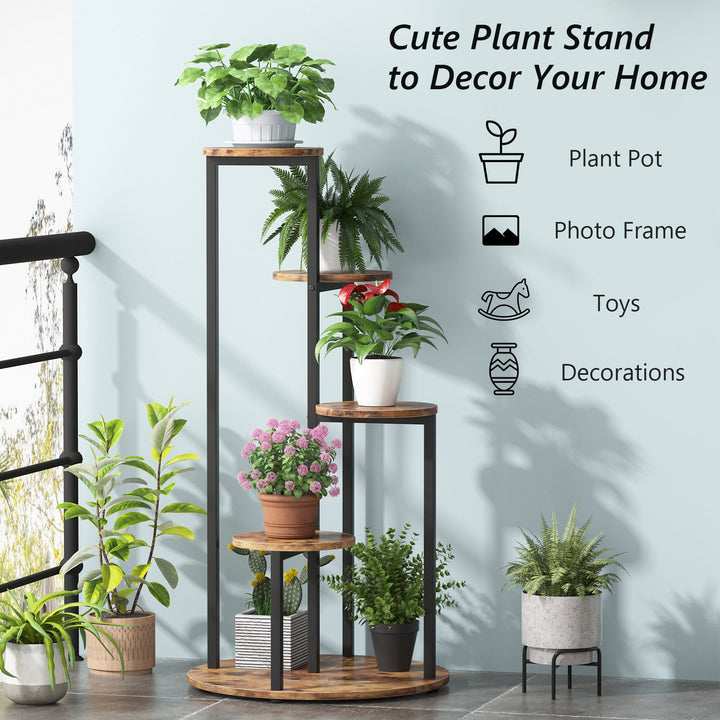 Tribesigns 4-Tier Plant Stand Indoor, Tall Wood Plant Shelf Holders for Multiple Potted Plants, Corner Flower Pot Stands Image 6