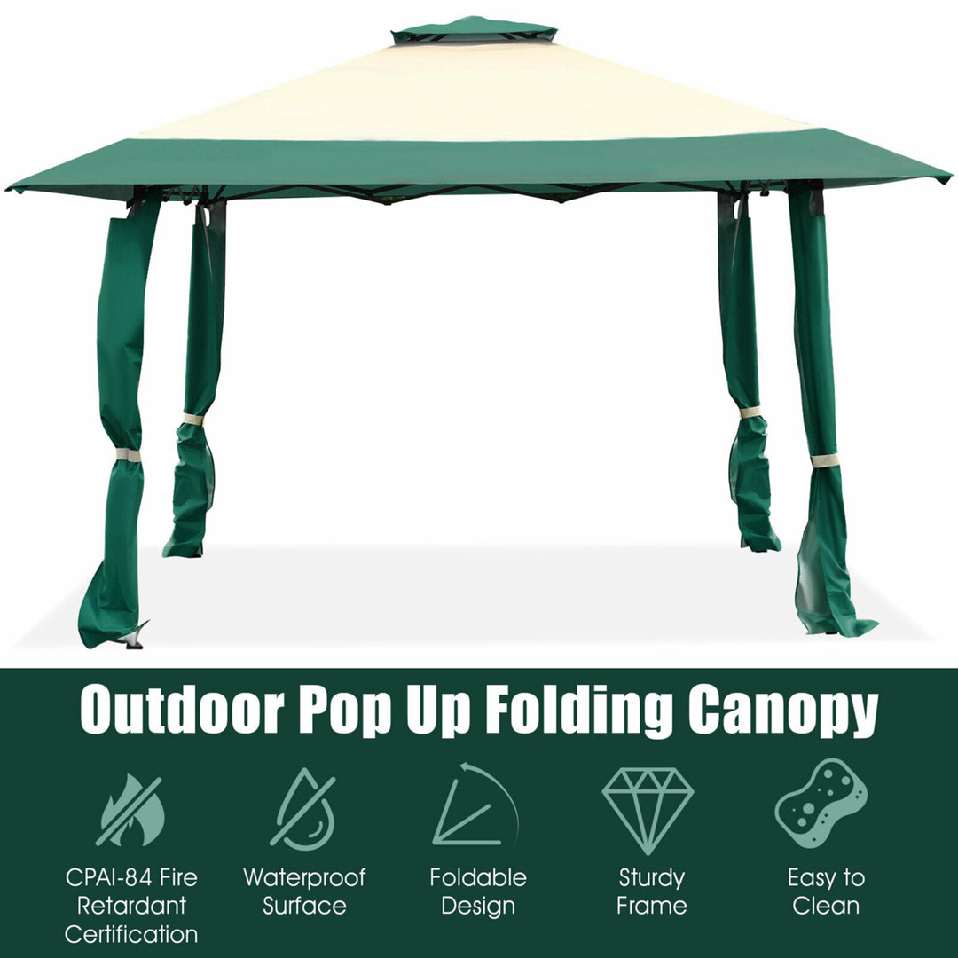 13 x 13 Folding Patio Pop-up Gazebo Canopy Tent Outdoor Shelter Shade Image 3