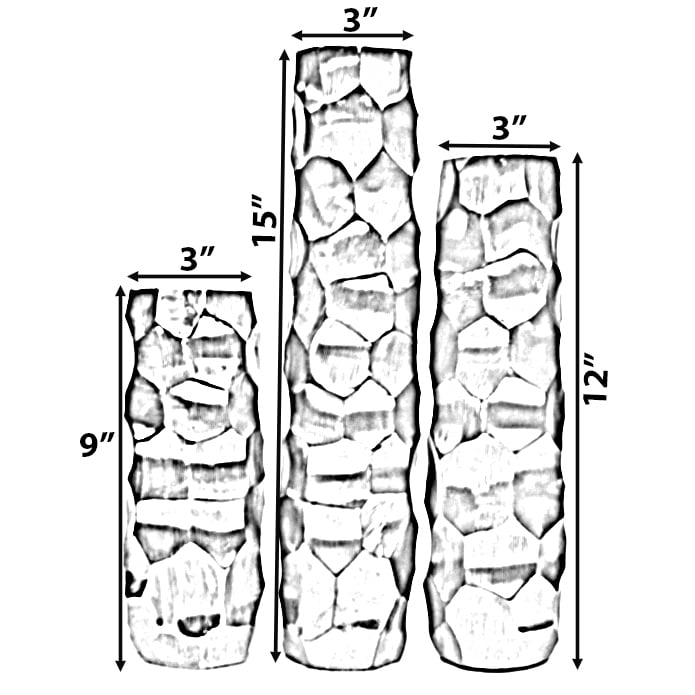 Set of 3 Modern Metal Honeycomb Design Table Vases for Dining Room Decor Image 5