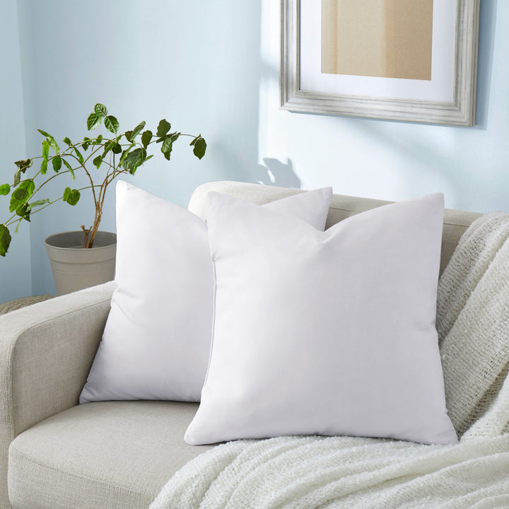 White Feather Pillows for Sleeping, Square Bed Pillows 12 x 20 inch, 18 x 18 inch, 20 x 20 inch, 26 x 26 inch, Set of 2 Image 1