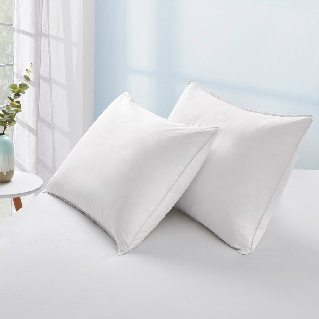 2 Pack White Goose Feather Pillows for Side and Back Sleepers Image 2