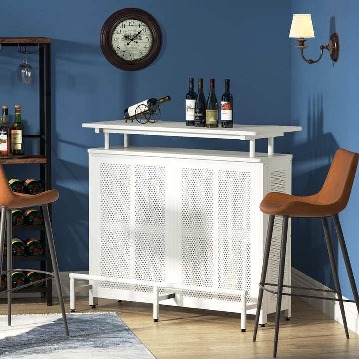 Tribesigns Home Bar Unit, 3 Tier Liquor Bar Table with Stemware Racks and Wine Storage Shelves, Wine Bar Cabinet Mini Image 7