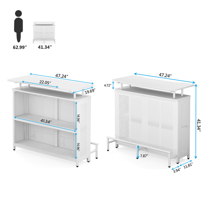 Tribesigns Home Bar Unit, 3 Tier Liquor Bar Table with Stemware Racks and Wine Storage Shelves, Wine Bar Cabinet Mini Image 9