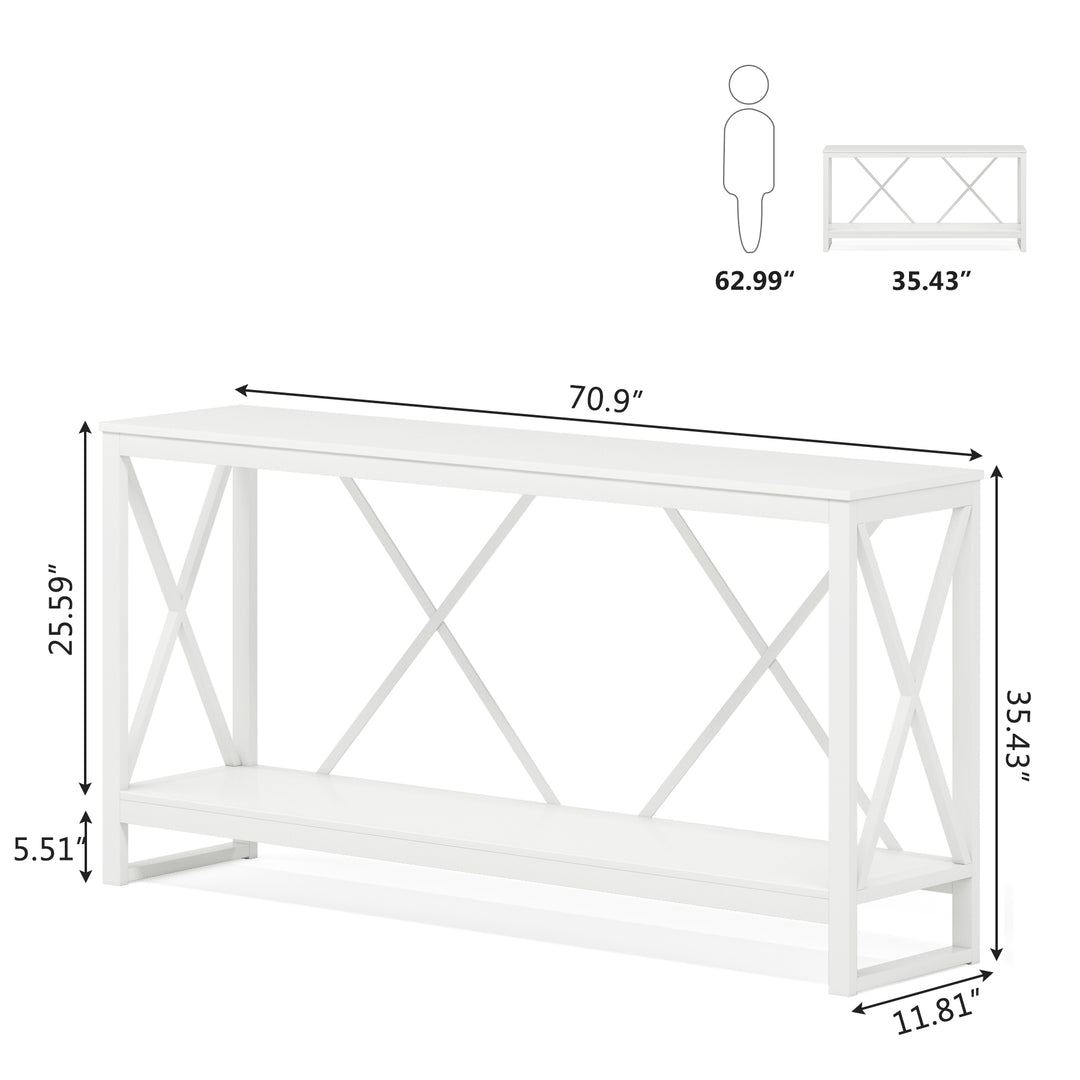 Tribesigns 70.9 Inch Sofa Console Table, Industrial Sofa Table Narrow Long Sofa Table Image 7