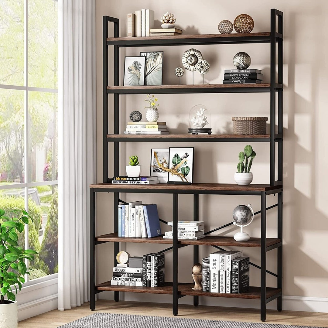 Tribesigns 6-Tier Bookshelf Industrial Storage Rack Floor Standing Shelf HOGA-J0019 Image 1