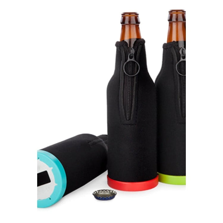 True Bottle Opener and Zip-up Bottle Koozie, Random Color Image 1