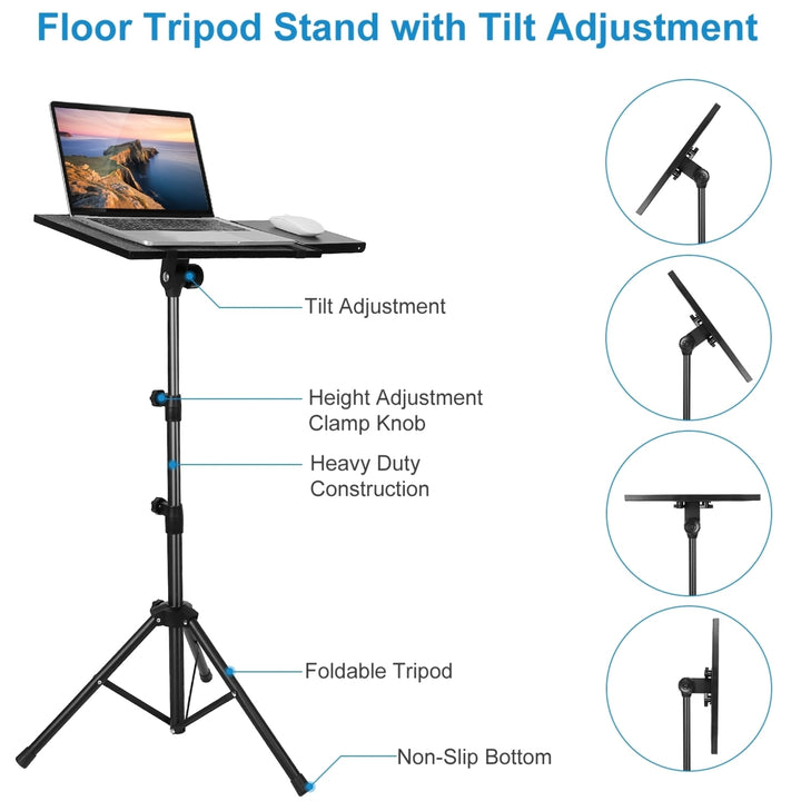 Projector Tripod Stand Folding Laptop Stand Height Tilt Adjustment Portable DJ Equipment Holder Mount Image 4