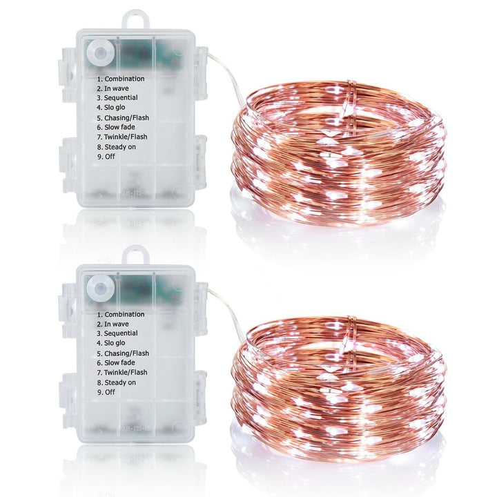 LED String Lights 100LED 32.8FT Copper Fairy Lights with Remote Control Waterproof Image 1