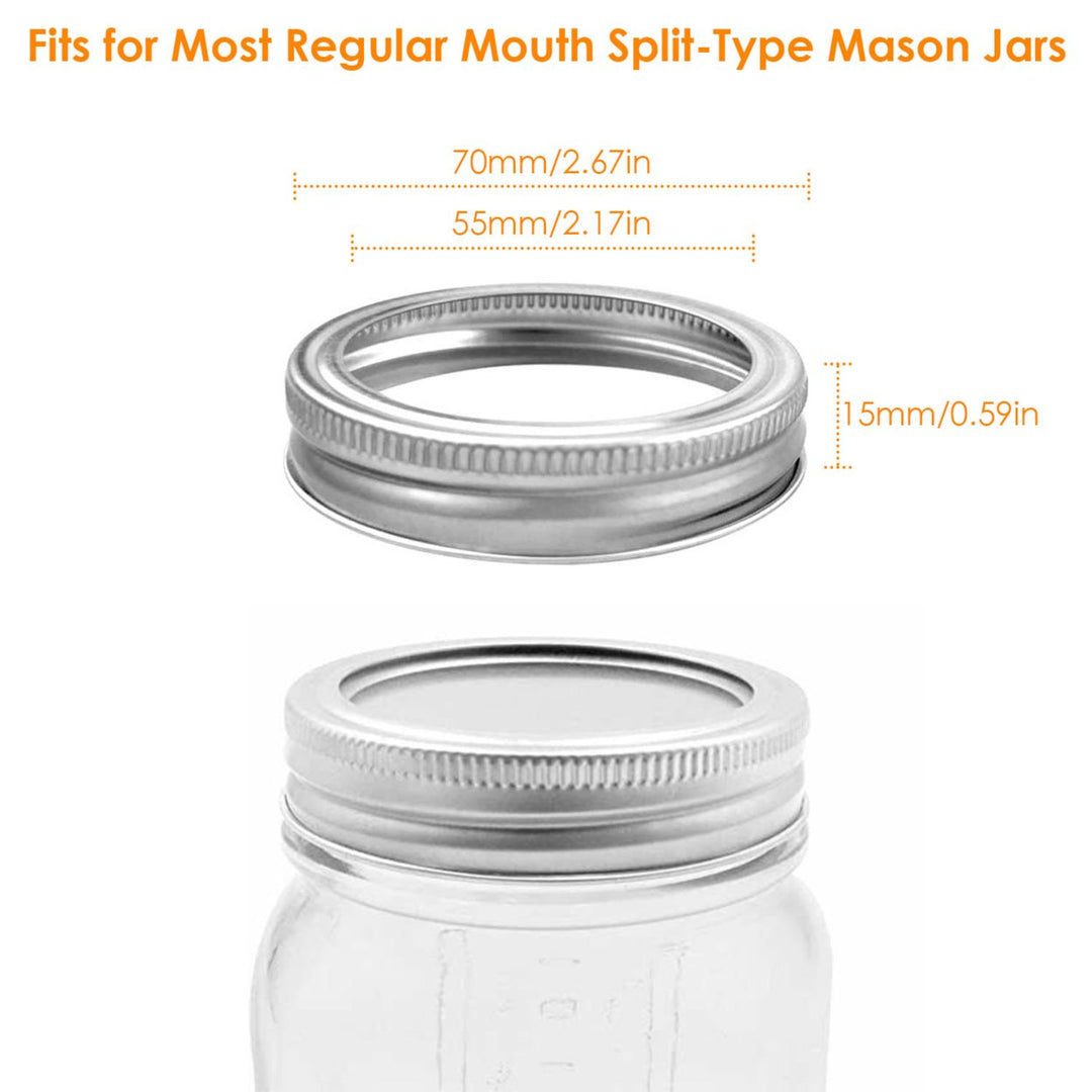 24 Pcs Regular Mouth Canning Jar Metal Rings Split-Type Jar Bands Replacement Fits For Ball Kerr Mason Jars Image 2