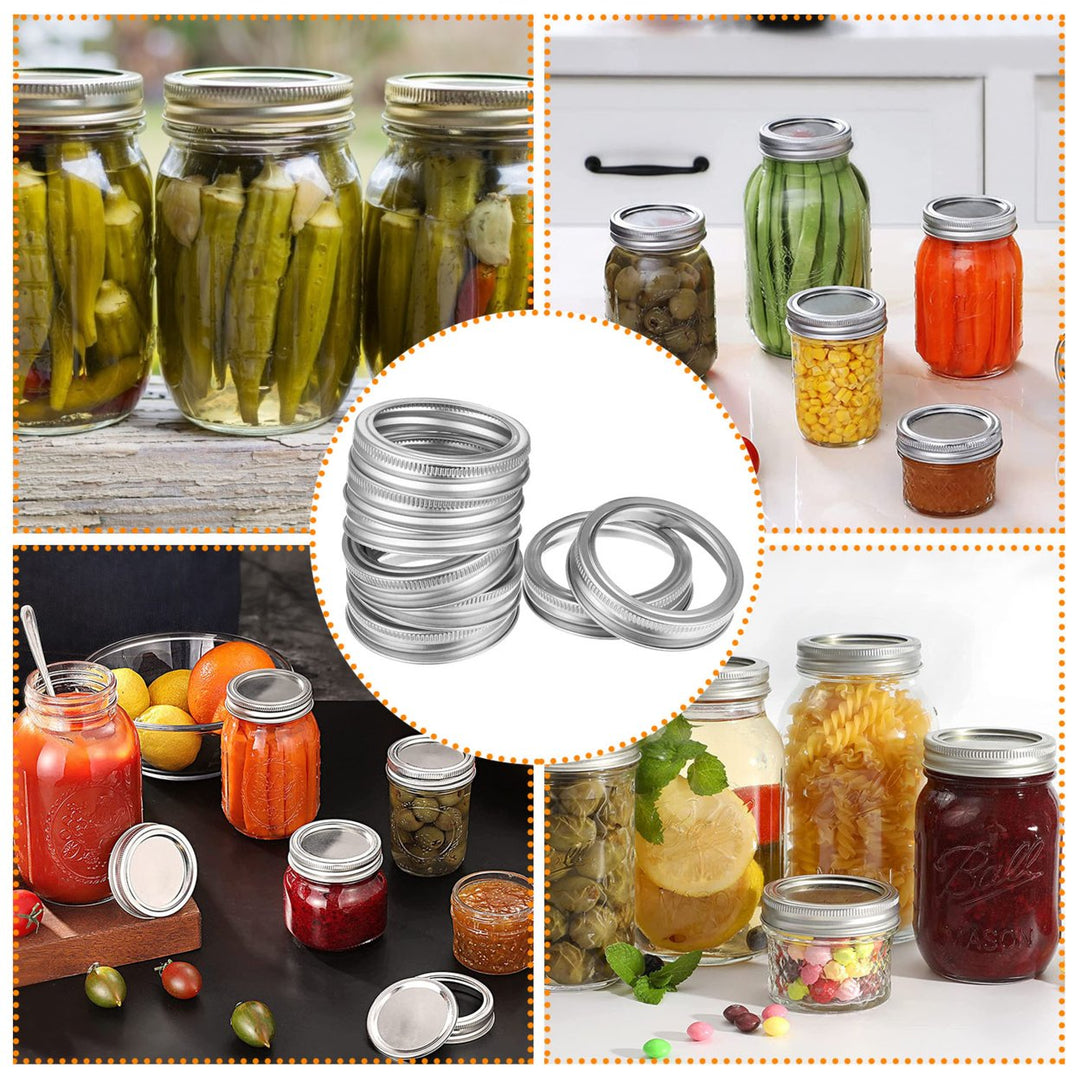 24 Pcs Regular Mouth Canning Jar Metal Rings Split-Type Jar Bands Replacement Fits For Ball Kerr Mason Jars Image 5