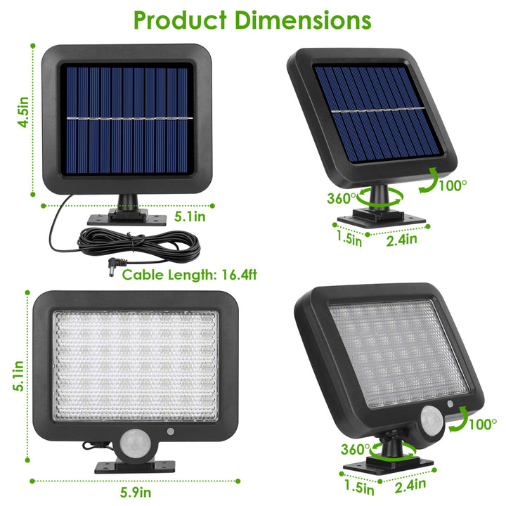 56 LEDs Outdoor Solar Security Light Waterproof Motion Sensor Garden Lamp Image 6