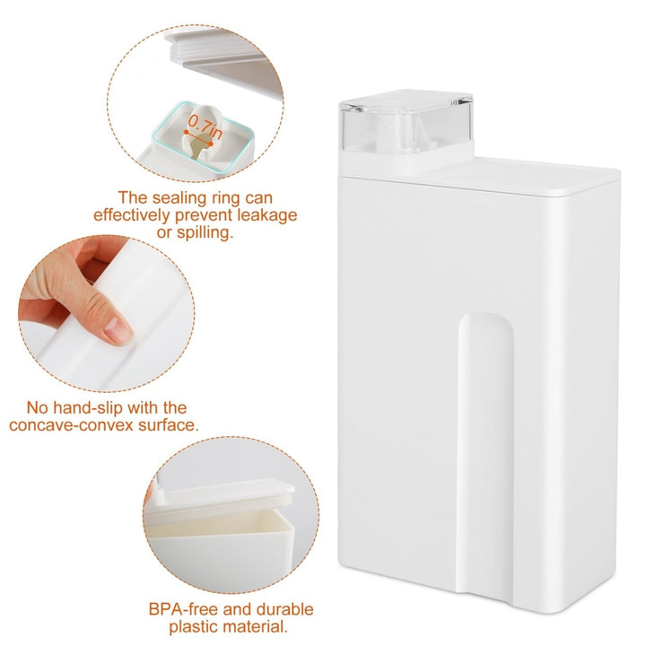 35oz Laundry Detergent Dispenser Bottle White BPA-Free Plastic Storage Box Image 2