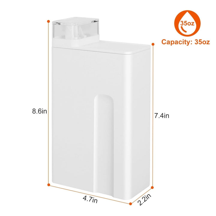 35oz Laundry Detergent Dispenser Bottle White BPA-Free Plastic Storage Box Image 5