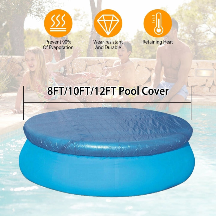 10ft Blue Waterproof Dustproof PE Swimming Pool Cover Protector for Paddling Pool Image 4