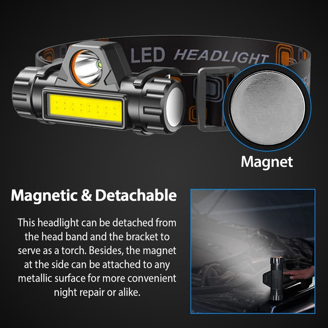 2 Pack Rechargeable Headlamp IPX4 Waterproof LED Headlight for Camping Hiking Image 4