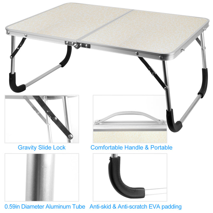 Foldable Laptop Table Bed Desk Portable Aluminum Tray Sofa Floor Dormitory Image 2